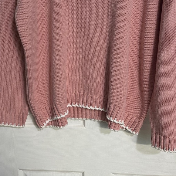 Sincerely Jules Pink Sweater with White Bow size large never worn - Picture 9 of 9